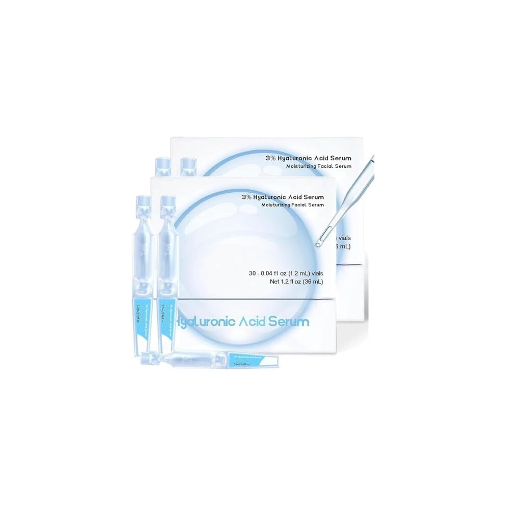 3% Hyaluronic Acid Serum Deep Hydration Facial Ampoules for Moisture Retention and Skin