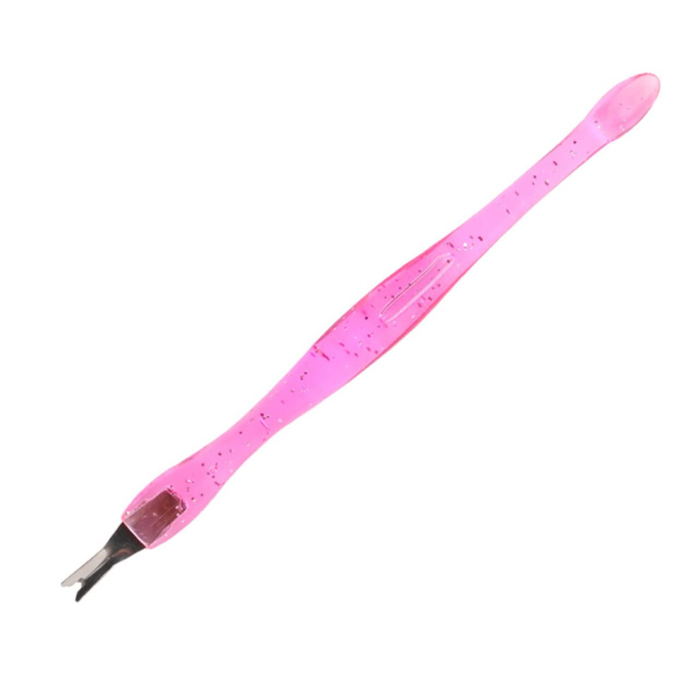 Pink Cuticle Pusher And Remover Dualend Stainless Steel Tool With Nonslip Handle For Nail Care