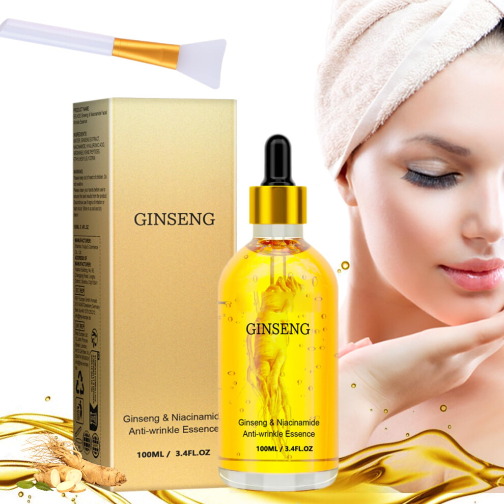 Ginseng Polypeptide Anti Aging Serum with Firming Elasticity Boost and Deep Hydration Brush 1pc