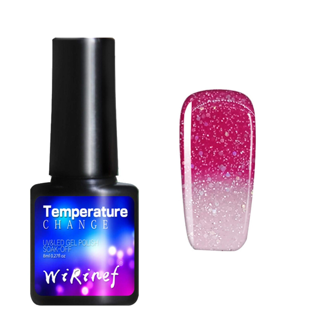 Temperature Color Changing Gel Nail Polish A18# Mood Glitter Soak Off UV LED LongLasting