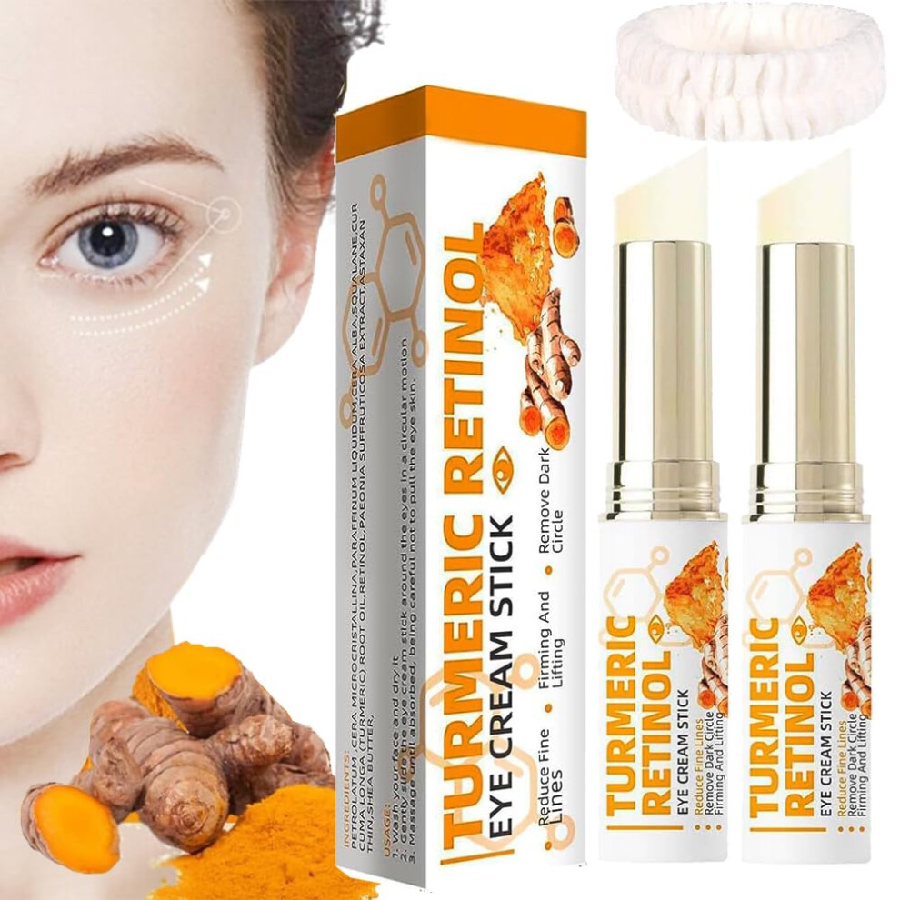 Dark Turmeric Retinol Eye Serum Stick For Circles And Puffiness Anti Aging Undereye Care 2Pcs