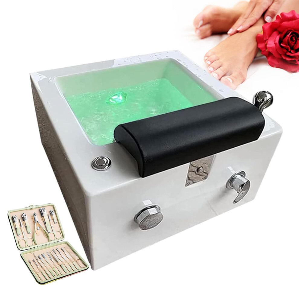 Foot Spa with Whirlpool and Vibration Massage, LED Lights, Deep Basin Pedicure Set for Relaxation