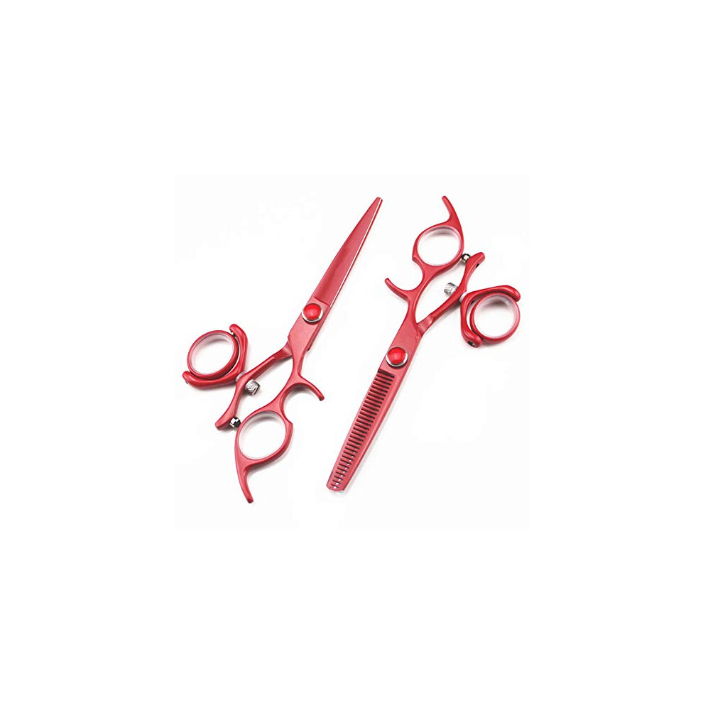 Hair Cutting Scissors 6 Inch Japan 440C Stainless Steel Professional Barber Shears with Ergonomic Swivel Thumb