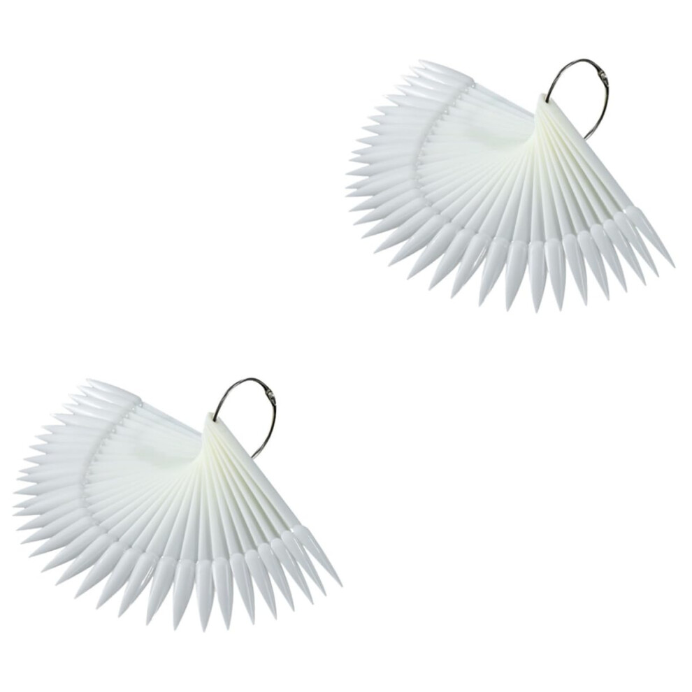 100pcs Clear Nail Display Fan Palette for Gel Polish with Reusable Practice Sticks