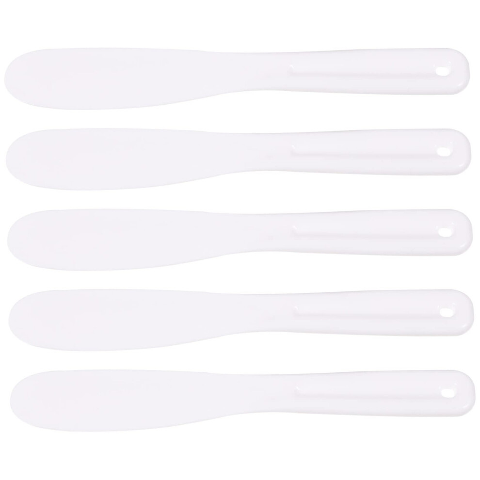 Cream Cosmetic Spatula Set For Hygienic Skincare Application With Flexible Silicone Tips, 5Pcs