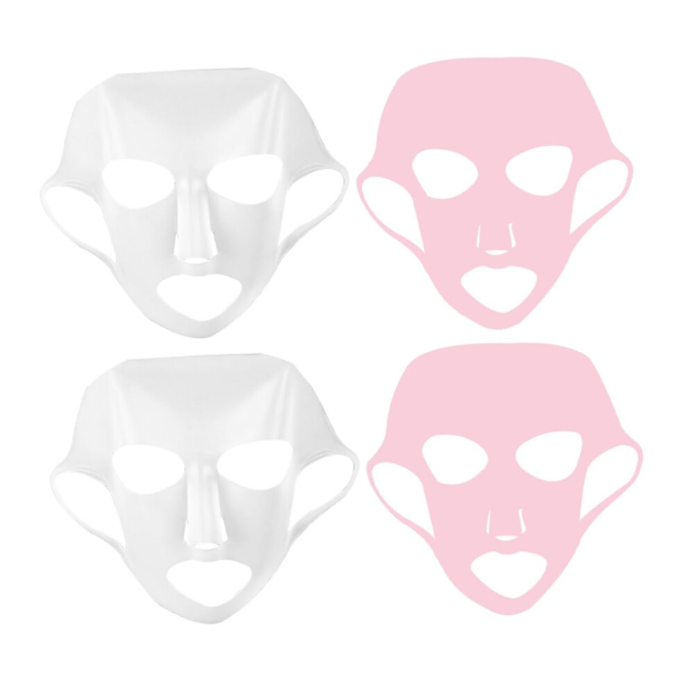 Reusable Silicone Face Mask Cover with Ear Loops for Sheet Masks, Easy Clean, 4pcs