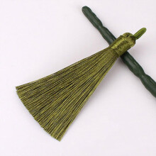 2pcs Silk Tassel Fringe Trim Pendant for DIY Jewelry Making Earrings Curtains Garments Army Green