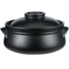 Japanese Style Ceramic Casserole Dish with Lid, 1L Earthenware Cooking Pot with Vent Hole