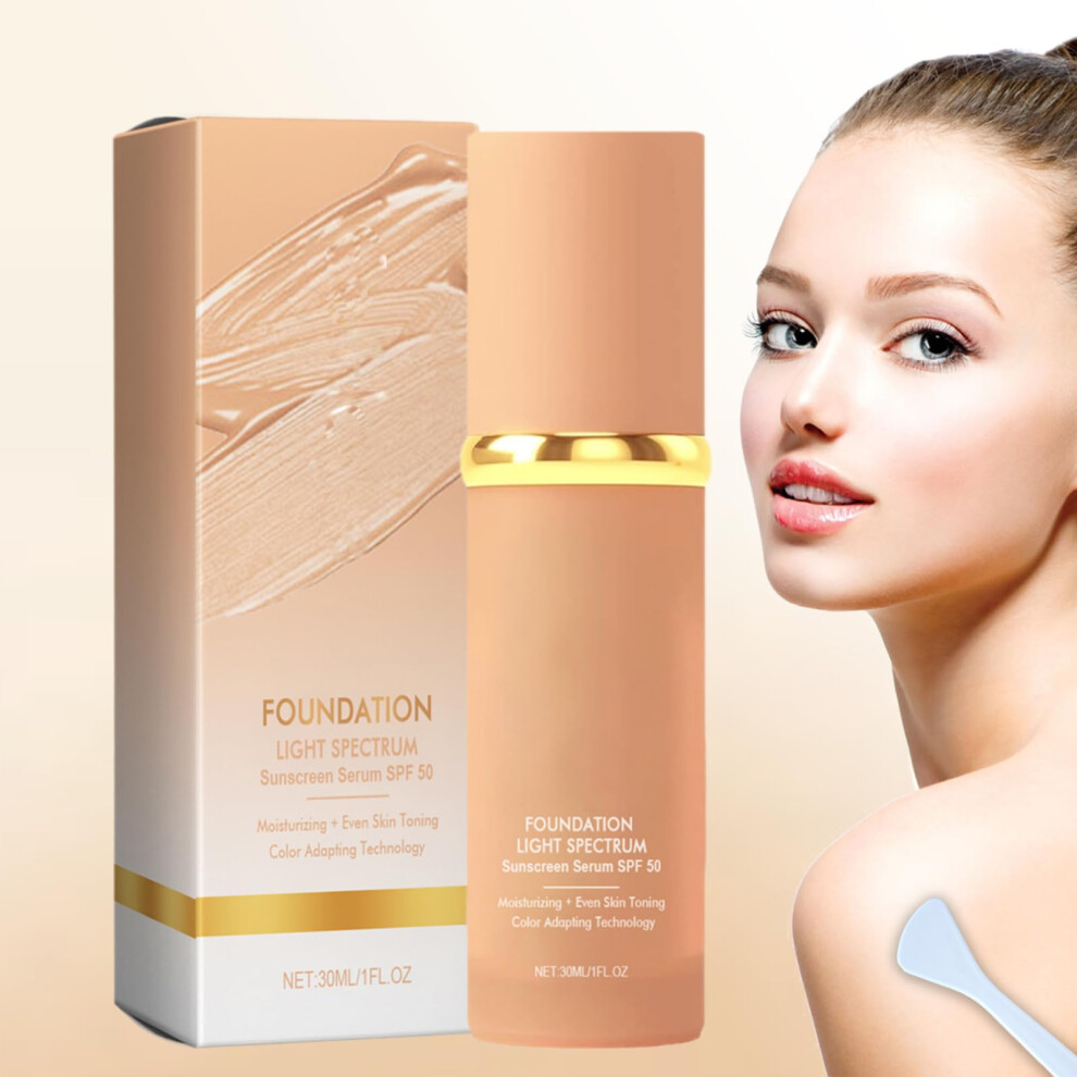 4 in 1 Light Spectrum Foundation with SPF and Moisturizer, Hydrating AllDay Wear for All Skin Types