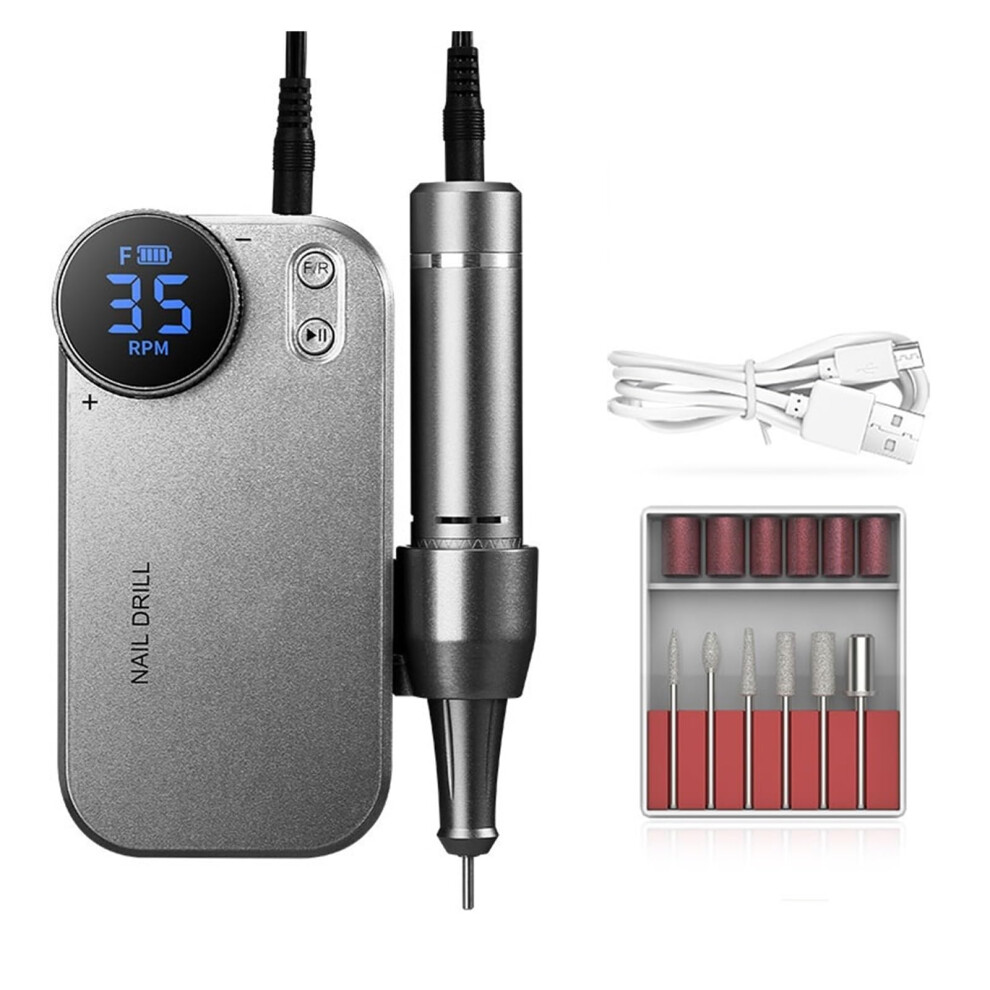 35000RPM Rechargeable Electric Nail Drill with LCD Display for Gel Polish and Salon Manicure