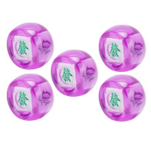Jeu de 5 dés de direction du vent pour mahjong - Transparent violet, 2,2 cm
