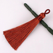 2 Pack Silk Tassel Fringe Pendant Trim for DIY Jewelry Making, Garment Decor, Curtains Sewing – Red Coffee