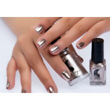 Mirror Silver Nail Polish with MirrorLike Metallic Shine, Long Lasting Chrome Finish, 0.46 fl oz