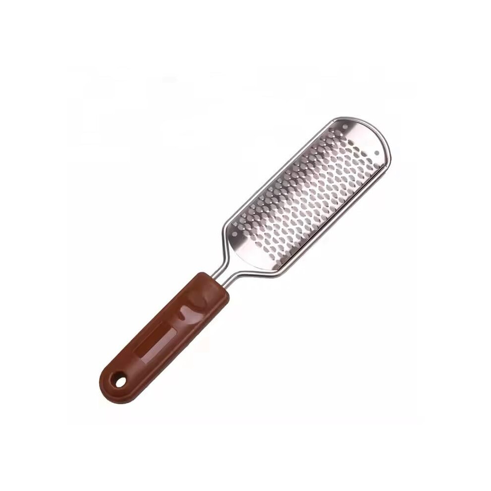 Brown Foot Callus Remover Pedicure Foot File Dualsided Stainless Steel For Wet And Dry Use