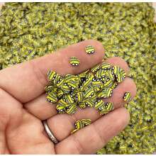 Polymer Clay School Bus Slices Yellow Faux Sprinkles for Crafts Nail Art Slime 15g Bag