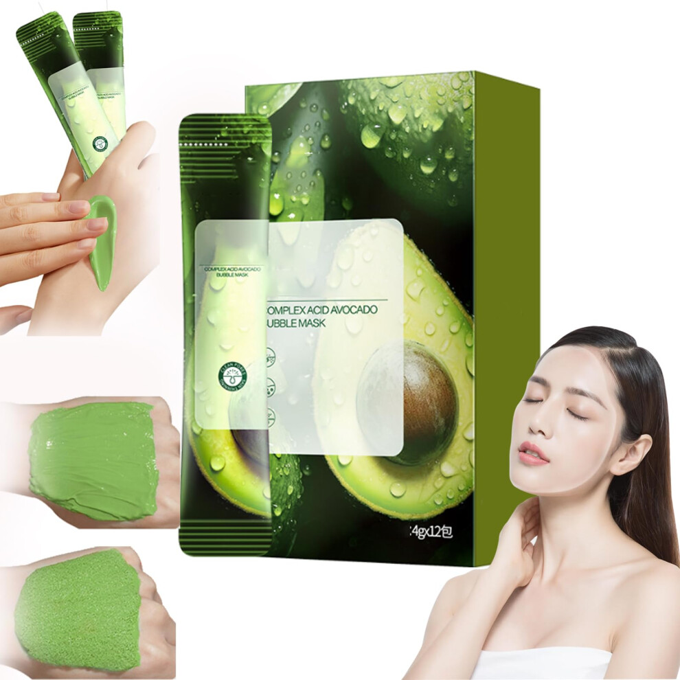Avocado Bubble Face Mask Deep Pore Cleansing Hydrating Exfoliating Foaming Facial Mask