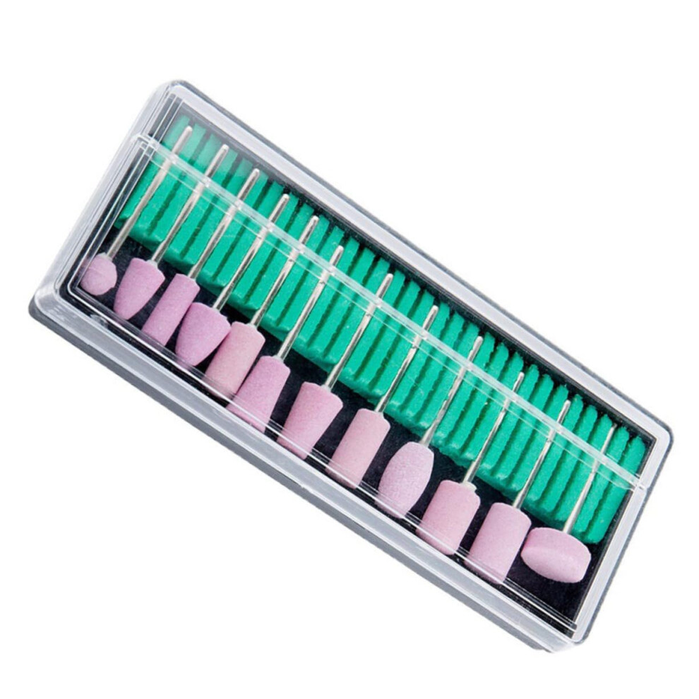 12pcs Professional Nail Drill Bits Quartz Manicure Grinding Set for Acrylic and Gel Nails