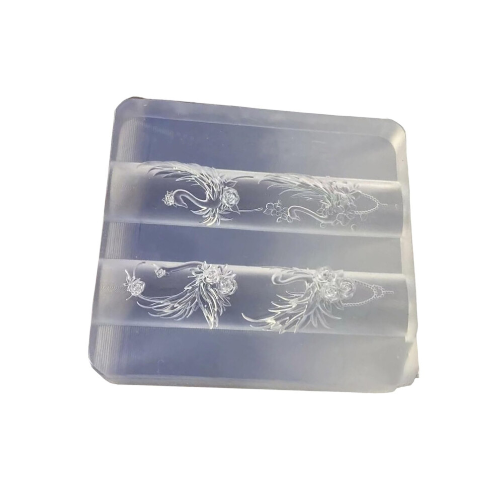 Silicone Nail Art Mold 3D Embossing Tool for Precise Reusable Nail Design Decoration