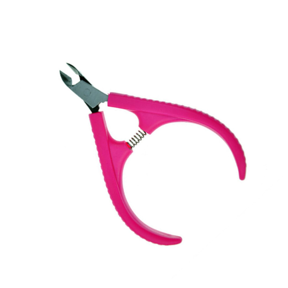 Red Stainless Steel Nail Nipper For Cuticles With Ergonomic Nonslip Grip Long Jaw Rose