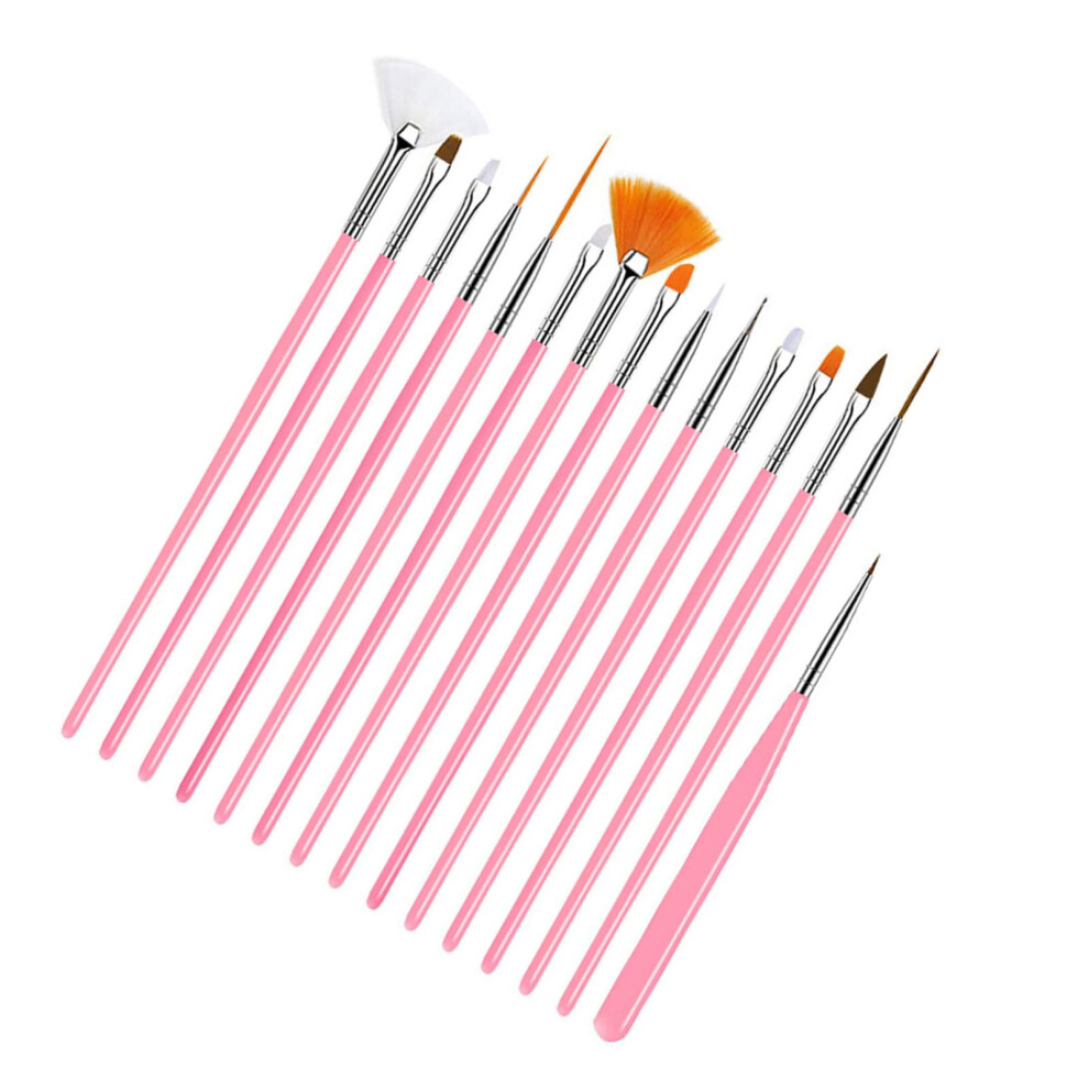 15pcs Gel Nail Art Brush and Dotting Tool Set for Precise Detail Control and Gel Design Optimization