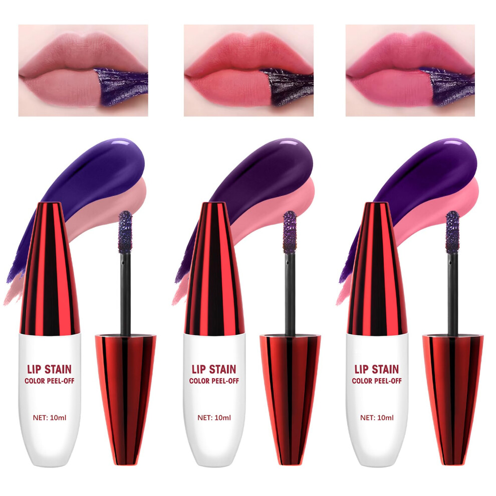Peel Off Lip Tint Set Waterproof Long Lasting Matte Lip Stain Trio  Pigment Nonstick Cup