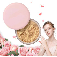 Pink Glitter Setting Powder 6# 5.29oz Waterproof Matte Shimmer Loose Face Powder with Longlasting Shine Control