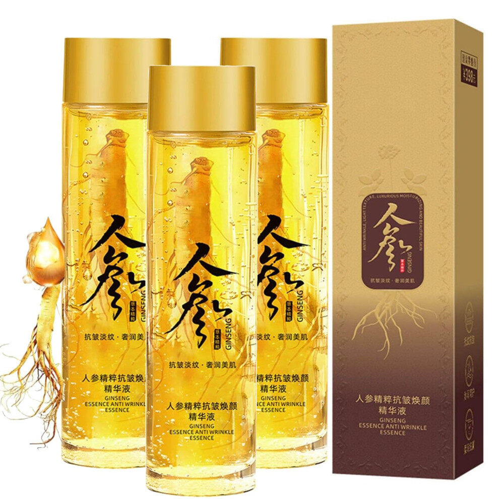 Red Ginseng Essence Toner With Korean Ginseng Serum For Deep Hydration And Antiwrinkle Care, 3Pcs