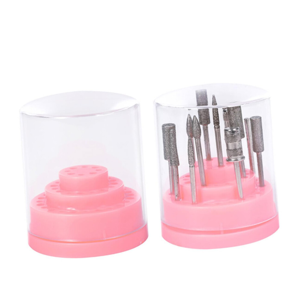 Nail Drill Bit Holder Organizer with Dustproof 48Hole Storage Box for Manicure Tools