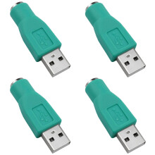PS/2 to USB Adapter for Keyboard and Mouse, Green USB to PS/2 Converter 4 Pack, Driver