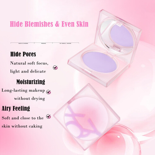 Translucent Setting Powder Compact for Oily Skin, LongLasting Matte Finish, Pore Blurring 1