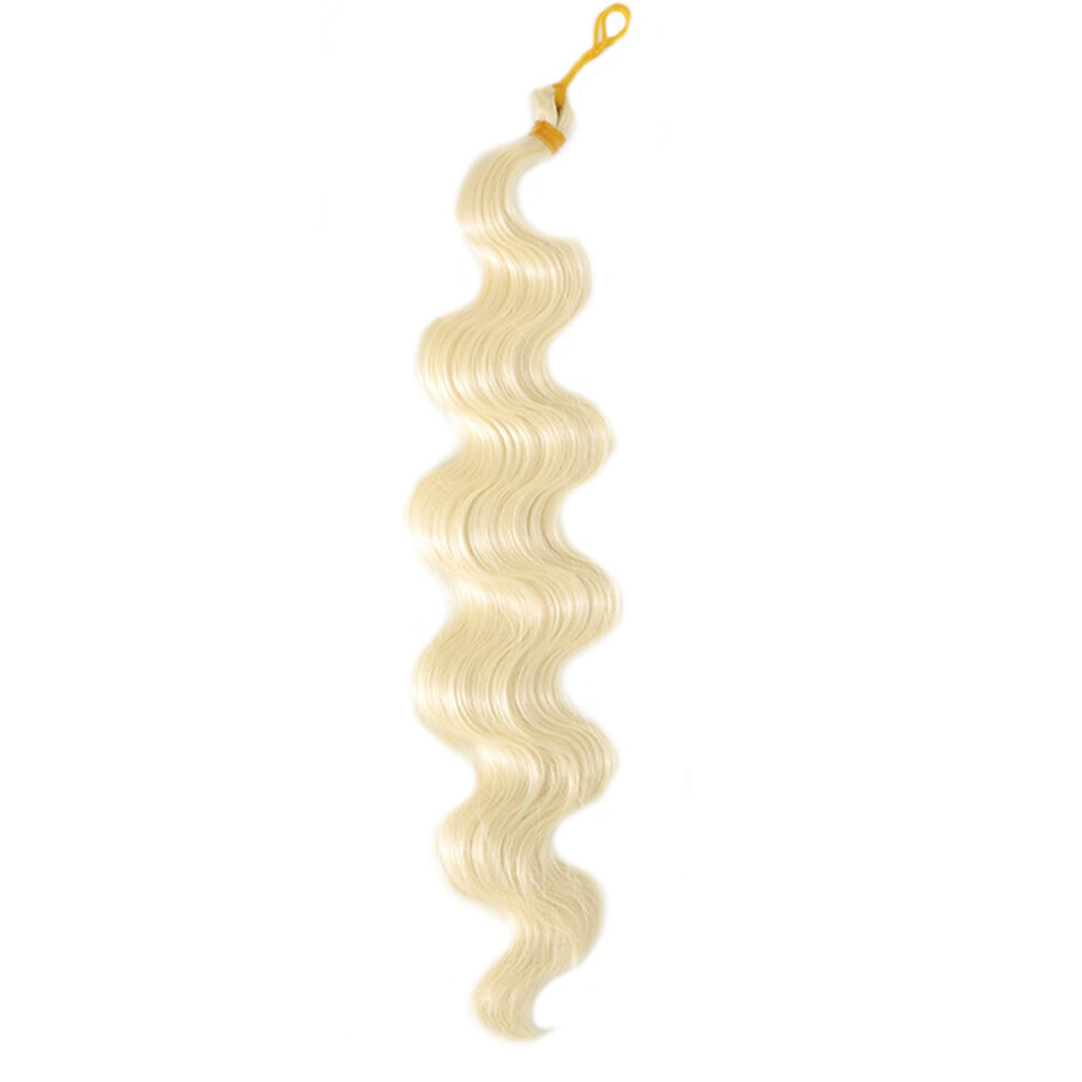 Unisex Ponytail Hair Extensions Kinky Curly Wrap Around Heat Resistant Synthetic Hairpiece 14Inch Blonde