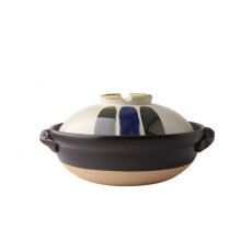 Ceramic Casserole Dish with Lid 1L – Durable Reactive Glaze Hot Pot for Soup, Stew, Rice