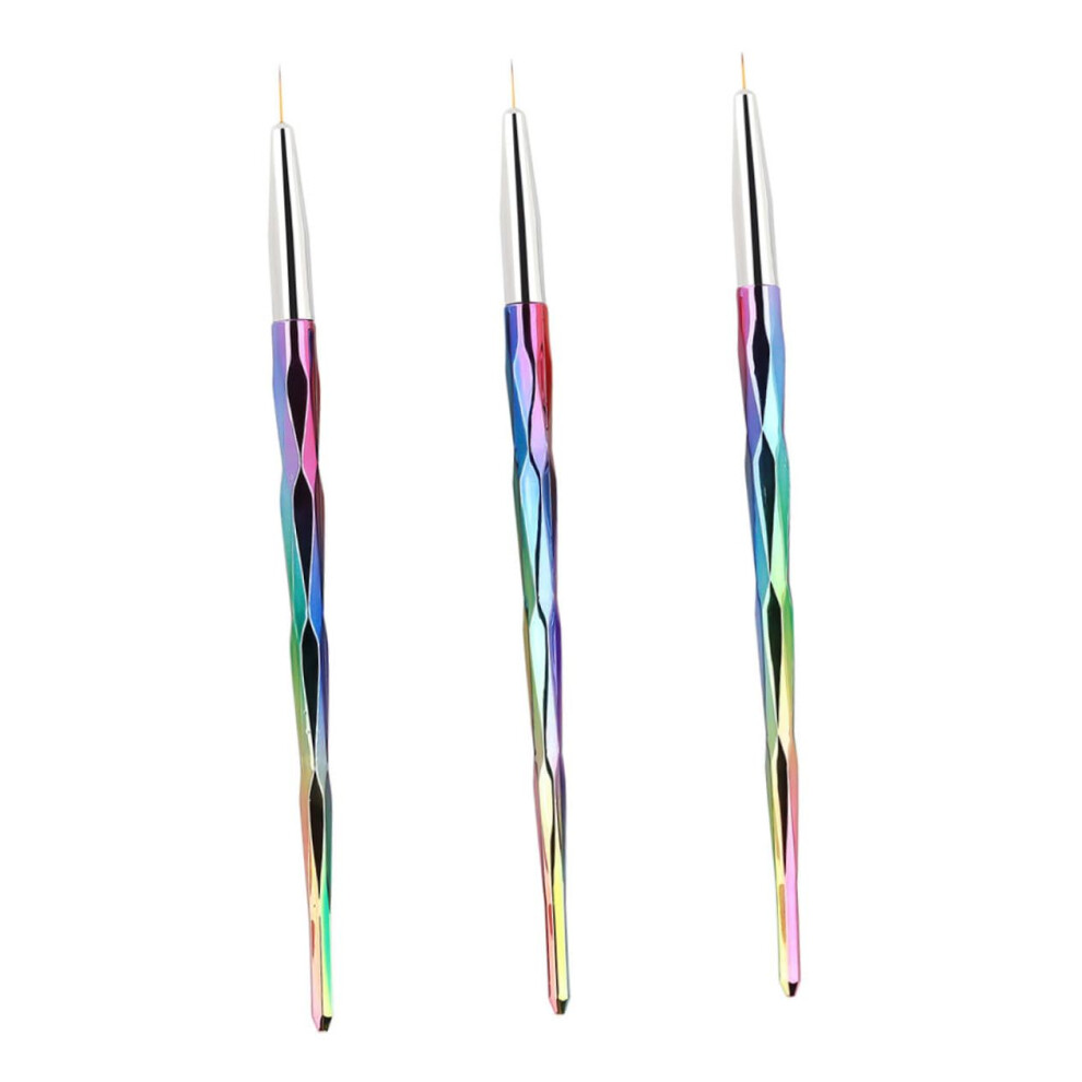 3pcs Professional Nail Art Brush Set and Dotting Tools for Precise Nail Detailing