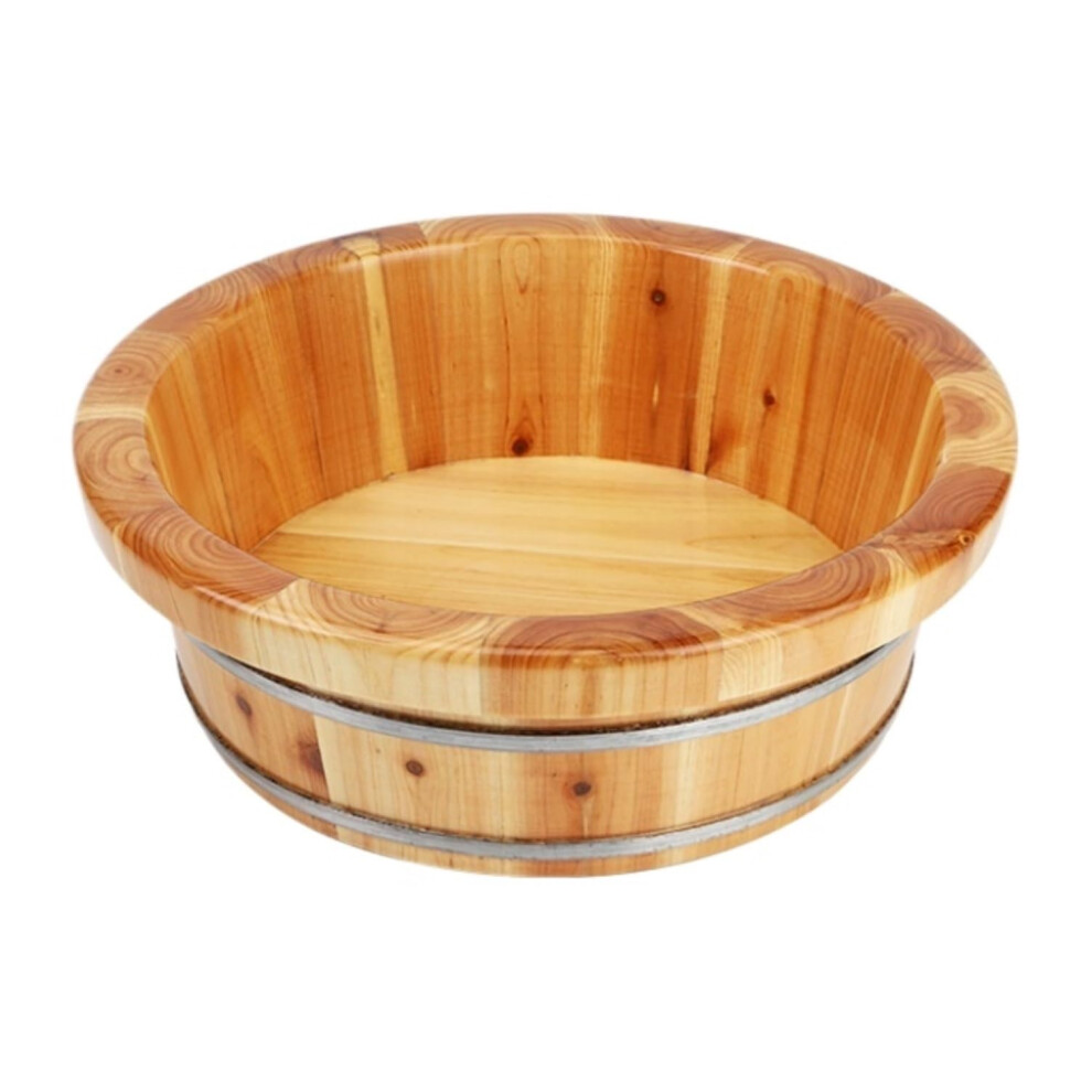 Wooden Foot Bath Tub with Heat Retention, Handmade Solid Wood Soak Basin for Relaxation