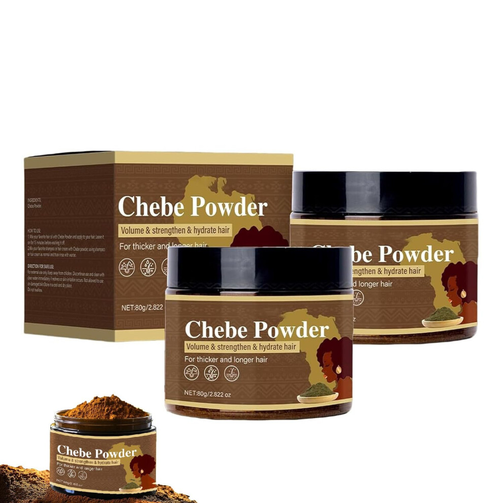 Chebe Powder for Hair Growth, Natural Chebe Hair Powder for Thicker Longer Hair, 2pcs