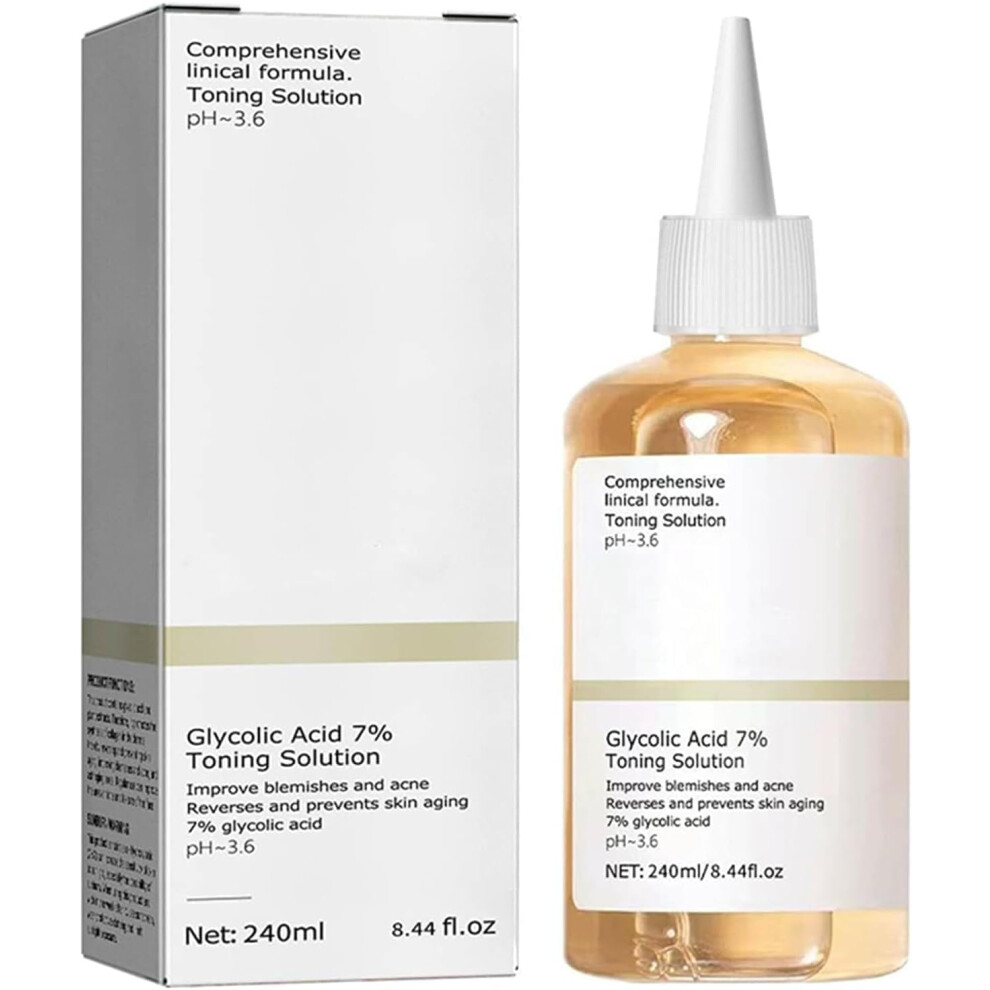 Glycolic Acid 7% Exfoliating Facial Toner for Gentle Chemical Exfoliation and Pore Refining 240ml
