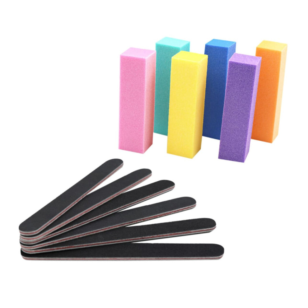 12PCS Professional Nail File and Buffer Set for Manicure Pedicure Acrylic Gel Prep