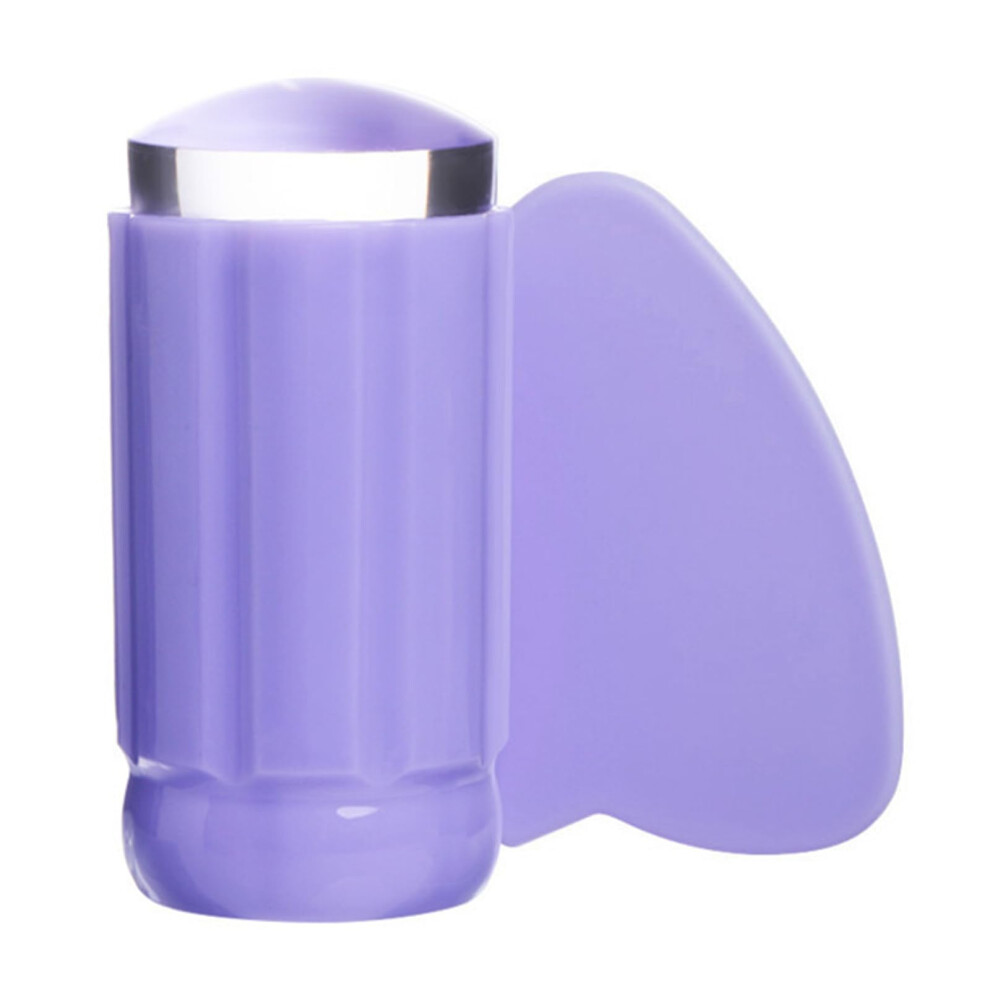 Clear Jelly Nail Stamper with Scraper, Dual Head Silicone for Precise Nail Art Design Transfer