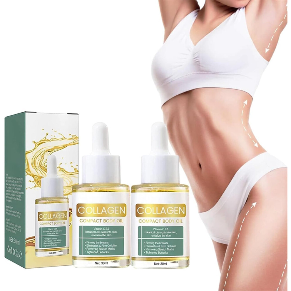 Collagen Body Oil 2Pack Anti Aging Hydrating Oil with Vitamin E Firms Skin Reduces Fine Lines