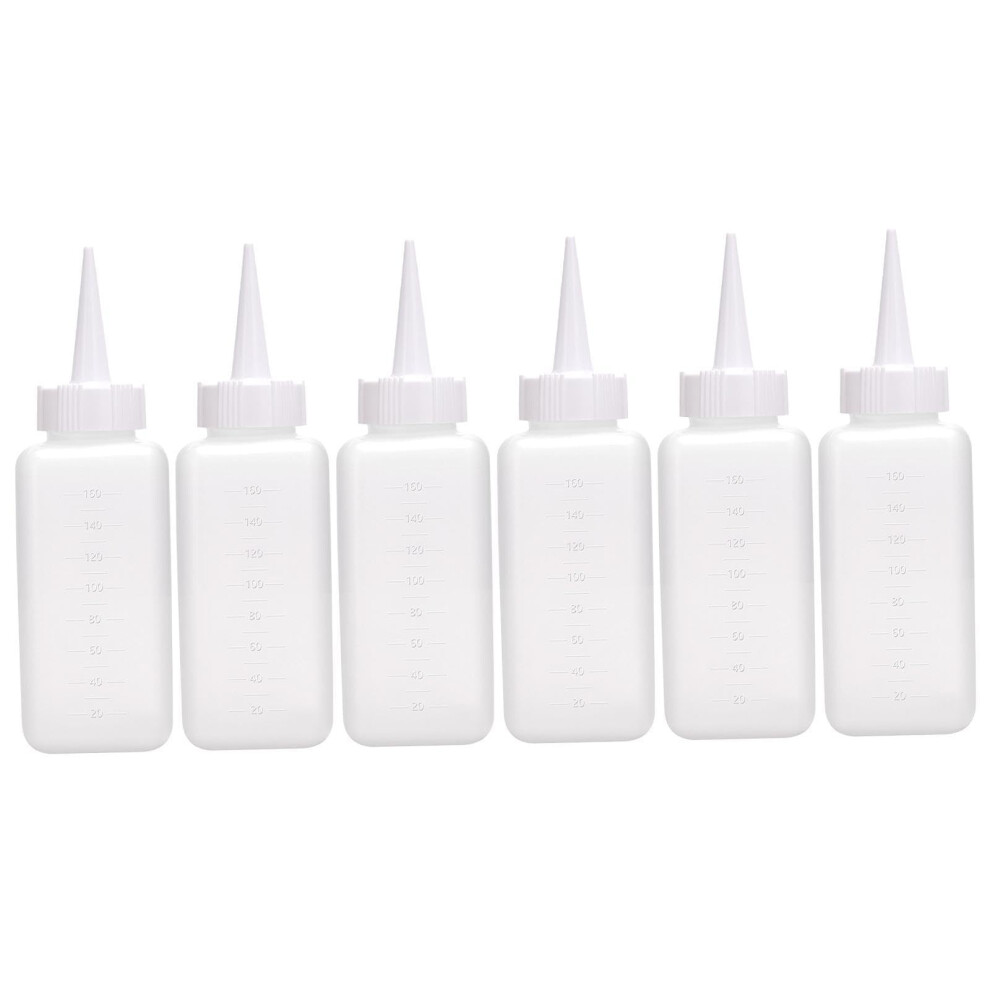 6Pcs Hair Dye Applicator Bottle Set with Clear Markings for Precise Salon and Shampoo Use
