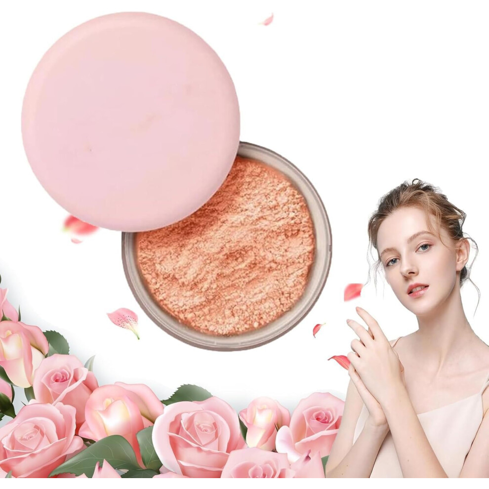 Pink Glitter Loose Setting Powder Long Lasting Waterproof Matte Glow Blurs Pores 2# 5.29oz