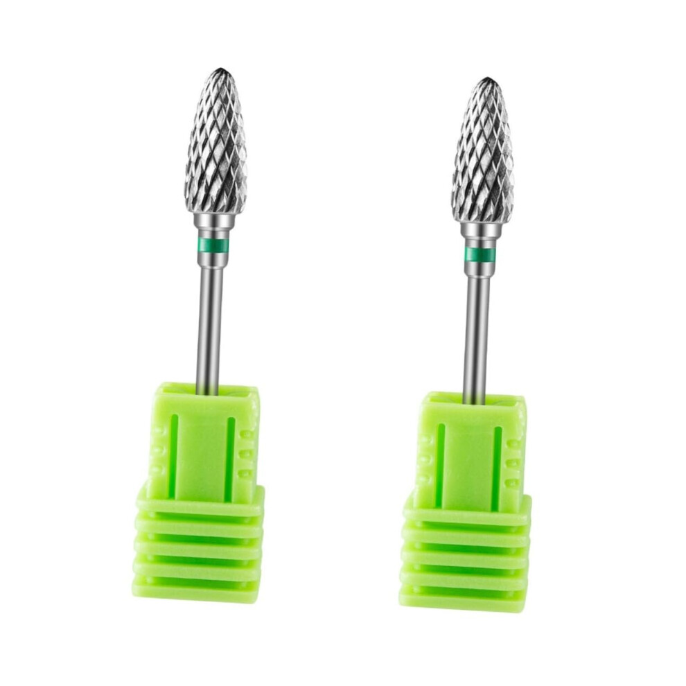 2pcs Tungsten Carbide Nail Drill Bits for Acrylic and Gel Nails, Professional Polishing Head