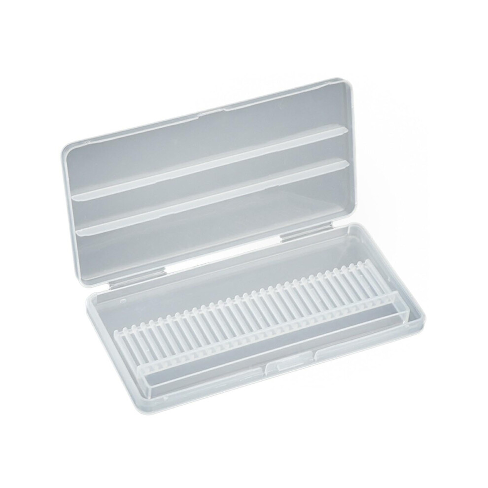 Nail Drill Bit Holder with Dustproof Transparent Cover, 30Hole Nail Bit Storage Box for Manicure Tools