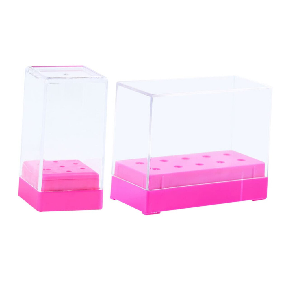 Nail Drill Bit Holder and Storage Box, Clear Dustproof Organizer for Salon and Home Manicure Tools
