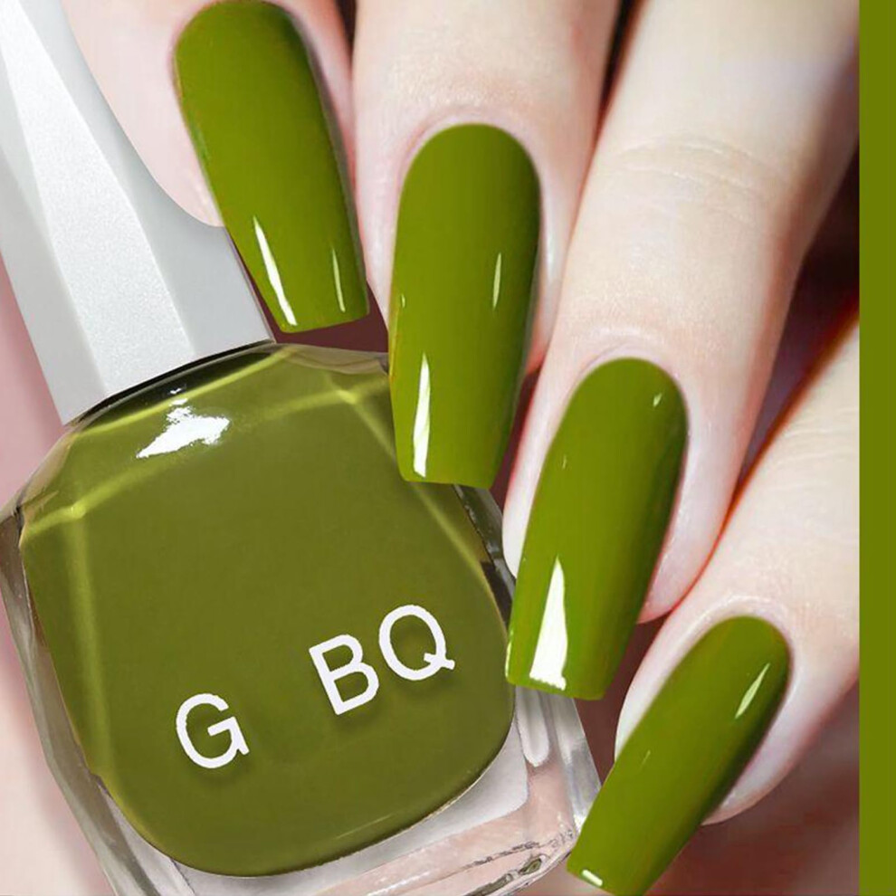 Green Gel Nail Polish Army And Emerald Shades Longlasting Jelly Finish Peelable 12Ml