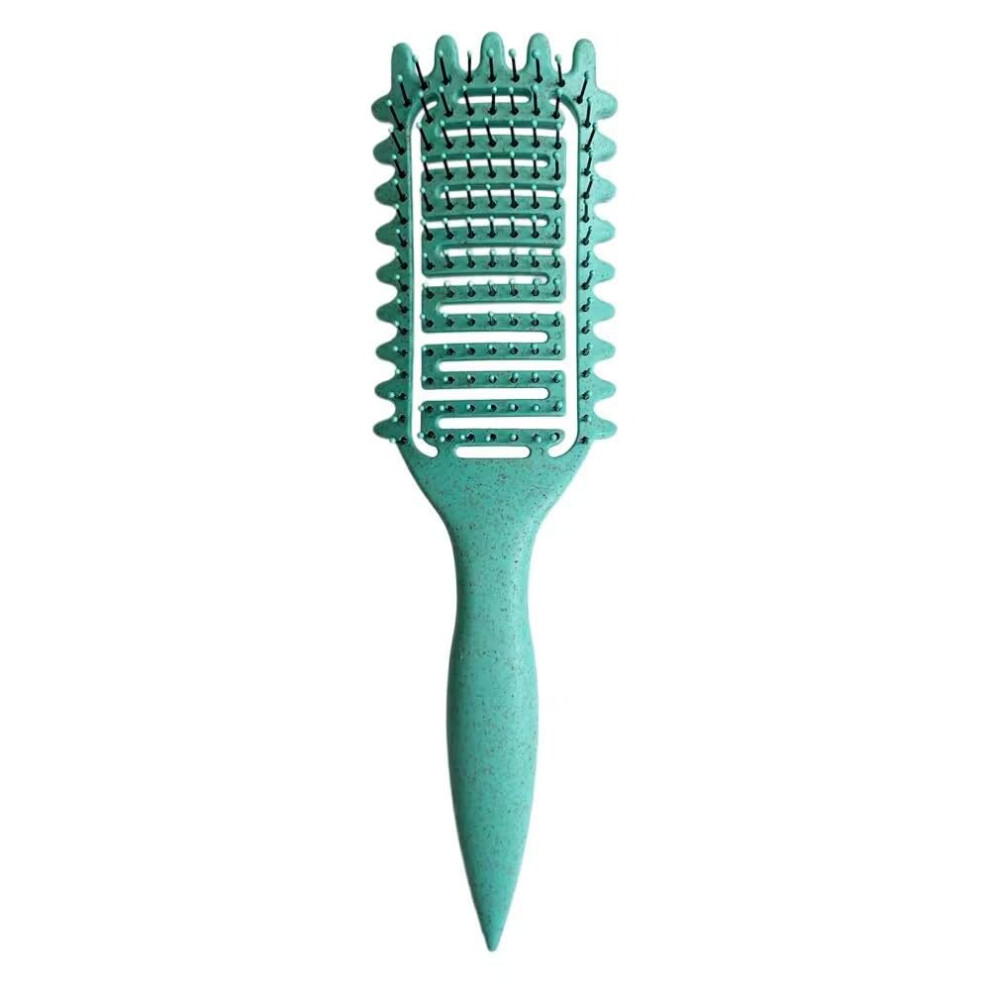 Detangling Hair Brush for Curly Hair with Vented Design, Gentle Knot Removal, Green