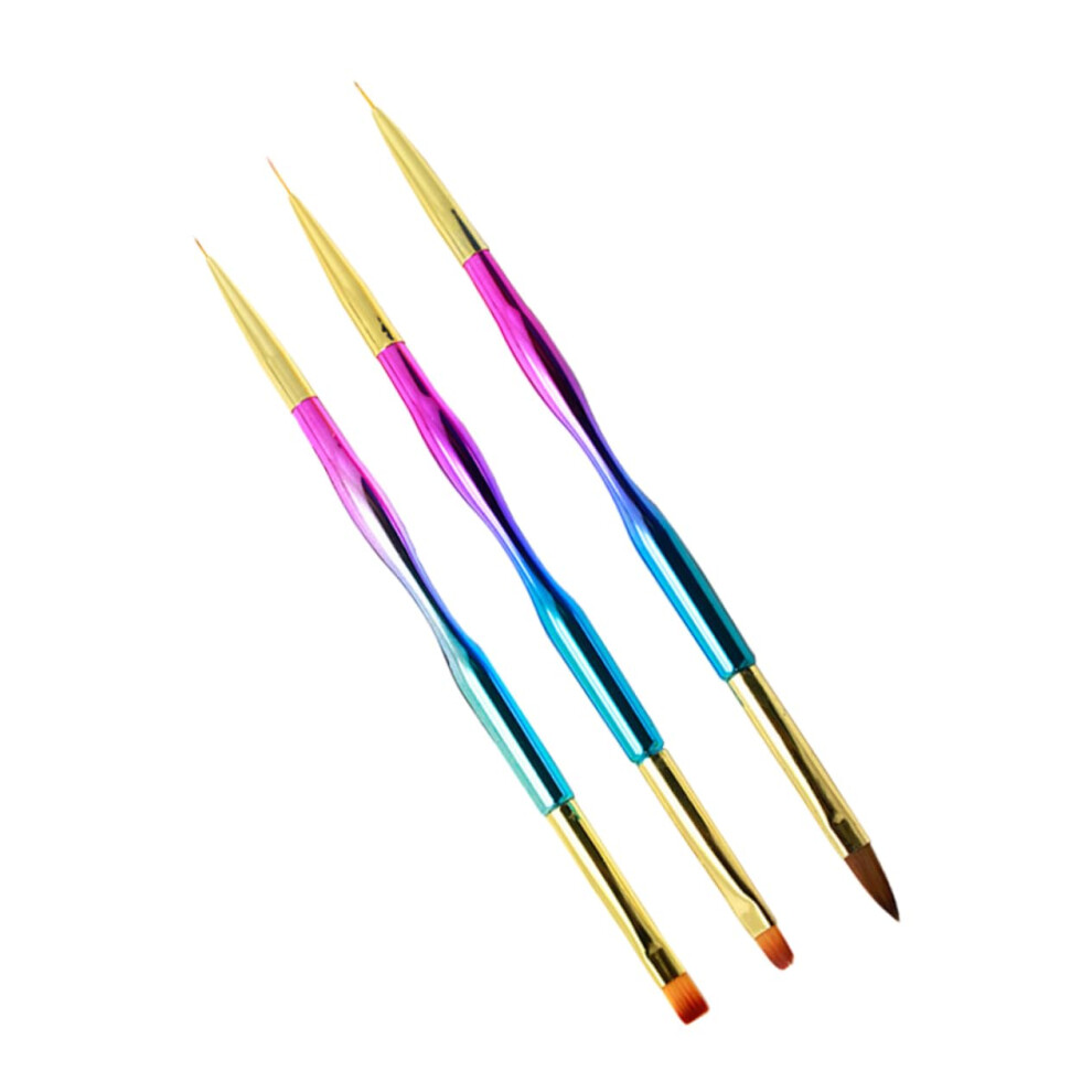 Professional Nail Art Brush Set 3pcs Gradient Liner Pens for Fine Detail and Gel Polish Design