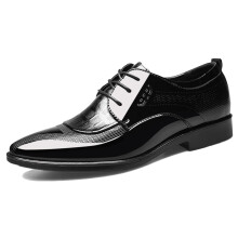 Men's Formal Dress Shoes Patent Leather Derby Pointed Toe LaceUp Business Office Work 7.5 UK Black