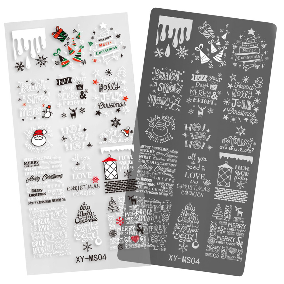 Christmas Nail Stamping Plate with Snowflake and Deer Winter Nail Art Stencil Reusable Template