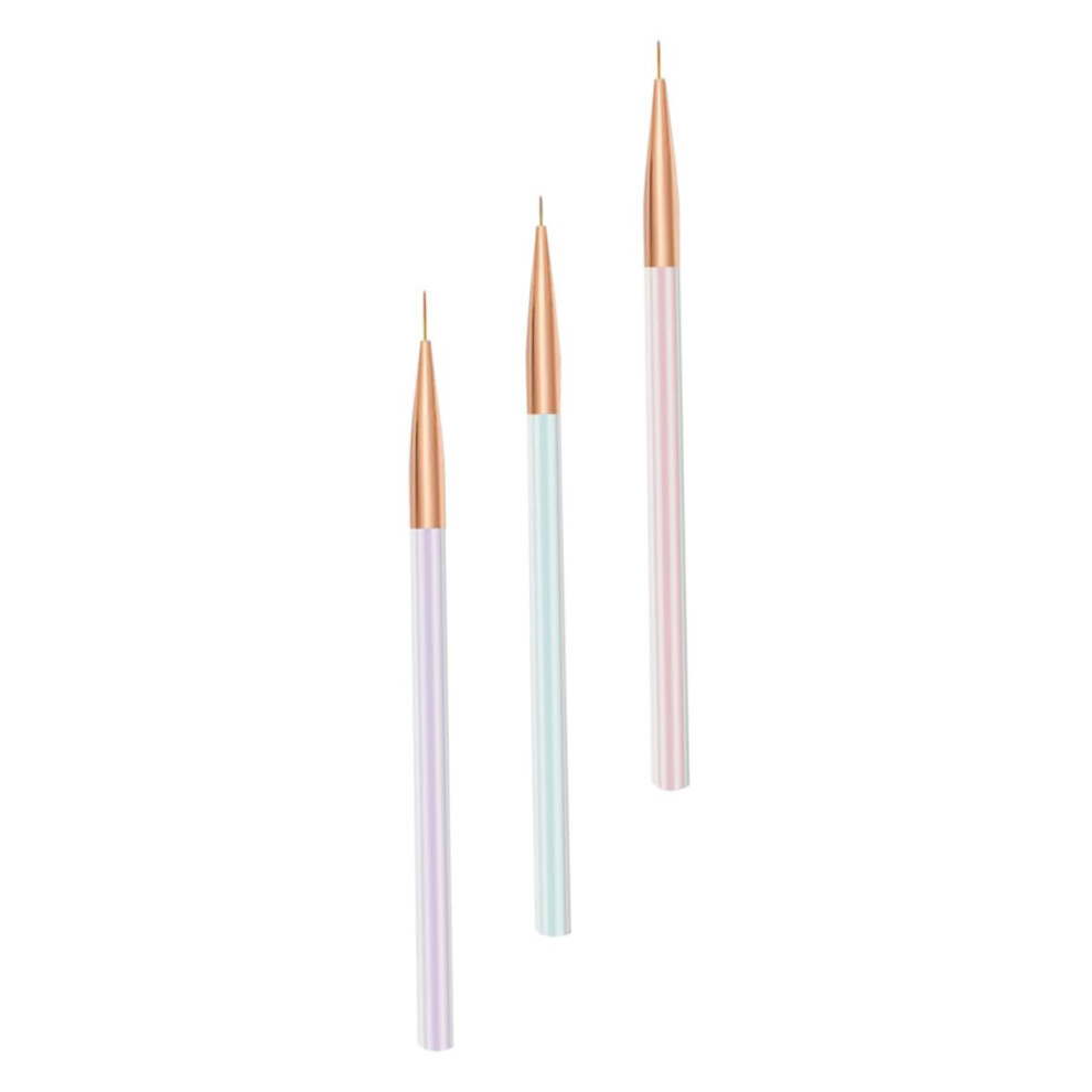3pcs Nail Art Pen Set with Liner Brushes for Precise Smooth Painting and Salon DIY
